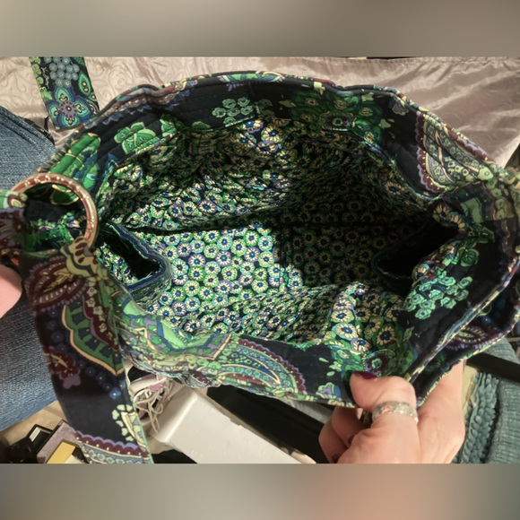 Vera Bradley Green Paisley Pattern Floral Pattern - Small Handbag - Picture 3 of 3